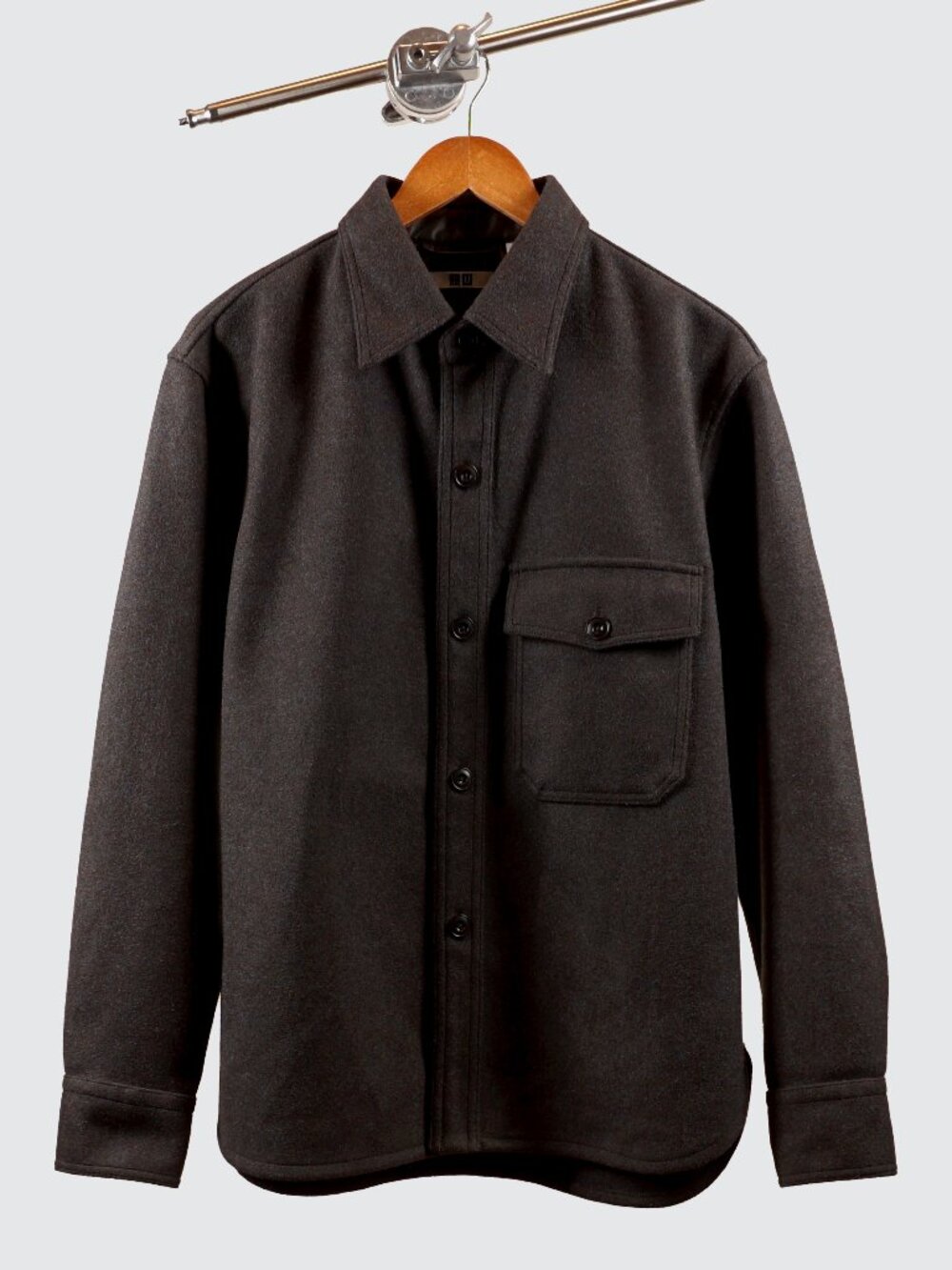 Uniqlo U Dark Brown Wool Blend Fleece Shirt Jacket Size S